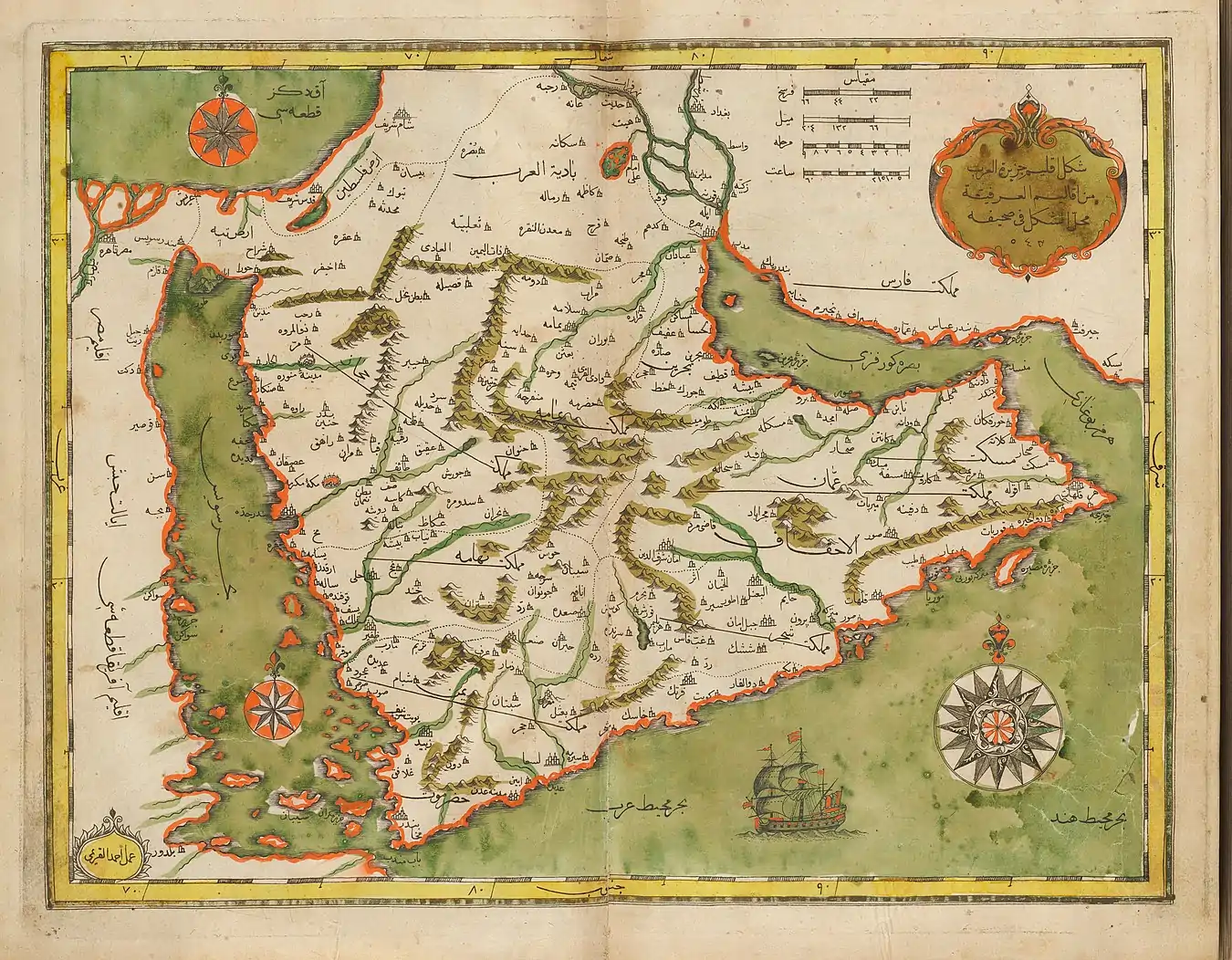 A detailed map of Palestine from the 17th century