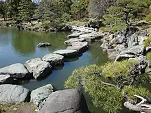 Image 43Stepping stones in Kiyosumi Garden, in Fukagawa, Tokyo (from History of gardening)