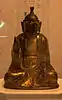 Seated bodhisattva, 17th century. Gilt wood, h.64.8&nbsp;cm. Harn Museum of Art.