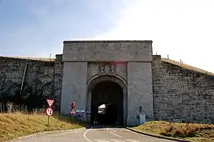 Built on the highest point of Portland, the Verne is surrounded by cliffs and a moat, with two entrances — one via a footbridge and one via this tunnel.
